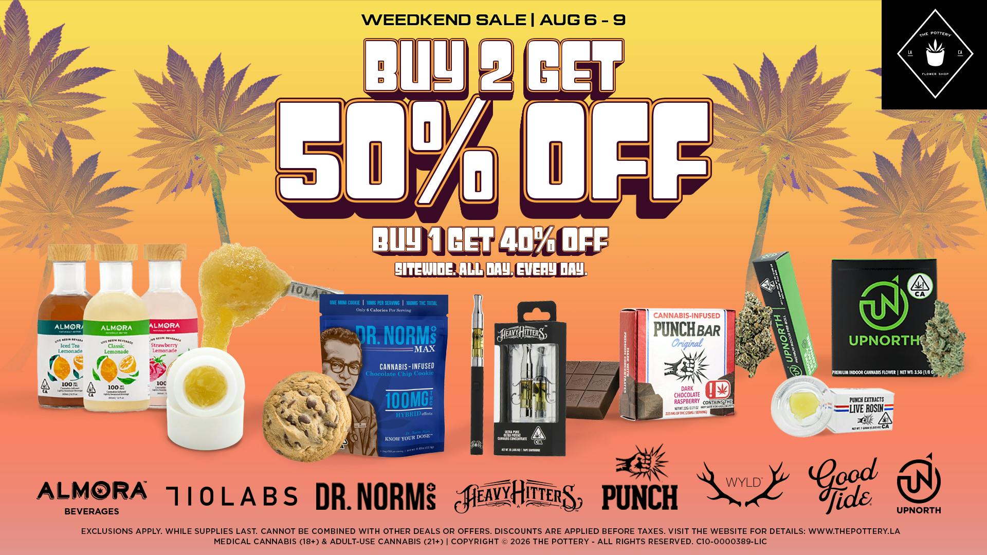 The Pottery Weed Dispensary Los Angeles 🔥50% OFF SELECT BRANDS WEEDKEND SALE 😎