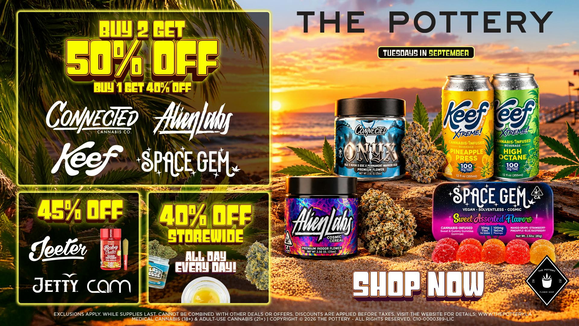 The Pottery Weed Dispensary Los Angeles 🔥50% OFF SELECT BRANDS🔥TUESDAYS🔥
