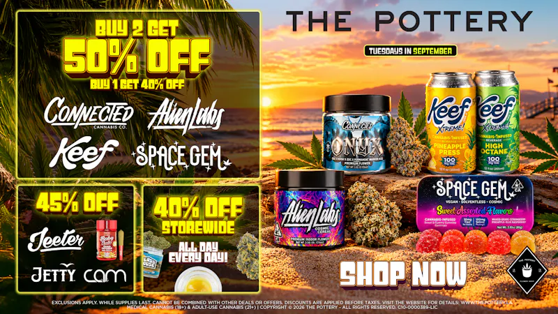 The Pottery Weed Dispensary Los Angeles 🔥50% OFF SELECT BRANDS🔥TUESDAYS🔥