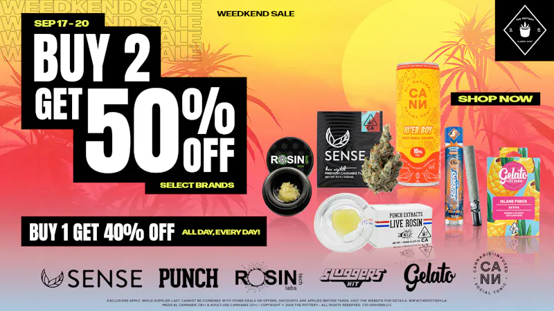 The Pottery Weed Dispensary Los Angeles 🔥50% OFF SELECT BRANDS WEEDKEND SALE 😎