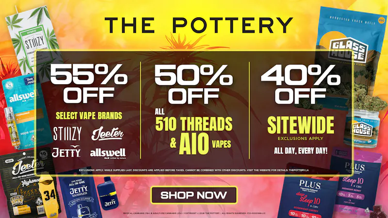 The Pottery Weed Dispensary Los Angeles 🔥UP TO 55% OFF VAPES SALE 😎