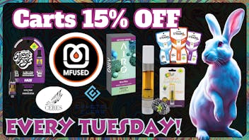 White Rabbit Cannabis Cartridges 15% OFF Tuesday!
