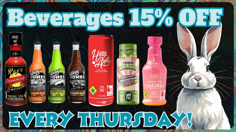 White Rabbit Cannabis Infused Beverages 15% OFF Thursday