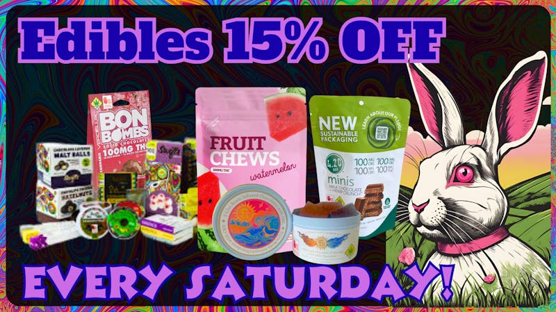 White Rabbit Cannabis Edibles 15% OFF Saturday