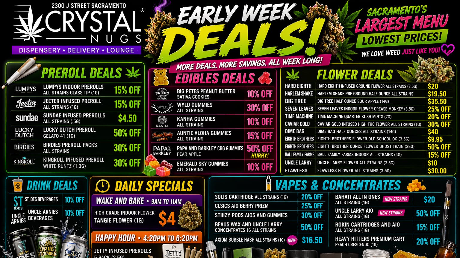 Crystal Nugs 30% OFF STIIIZY - SEED JUNKY - WYLD - EVERYDAY!!!