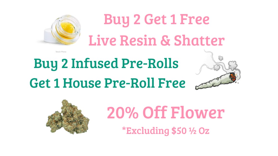 Your Green Thumb July Deals! 20% Off Flower, Buy 2 Get 1