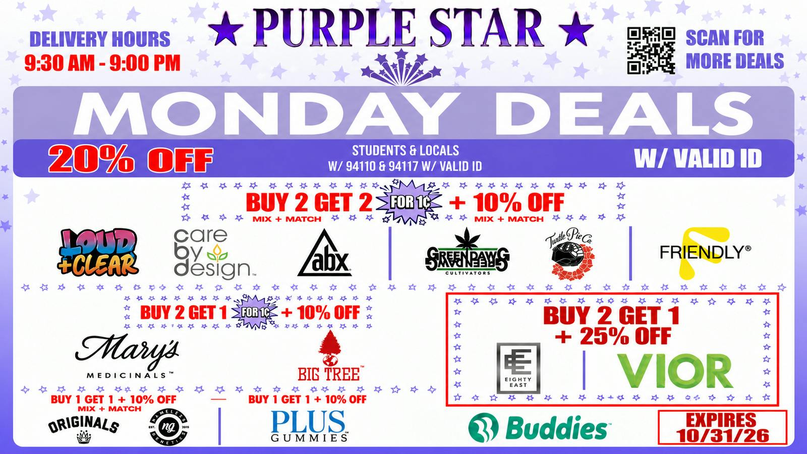 Purple Star MD MONDAY DEALS AT PURPLE STAR MD