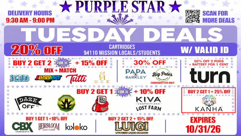 Purple Star MD TUESDAY DEALS AT PURPLE STAR MD