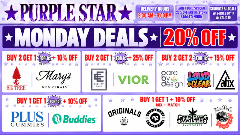 Purple Star MD MONDAY DEALS AT PURPLE STAR!!!