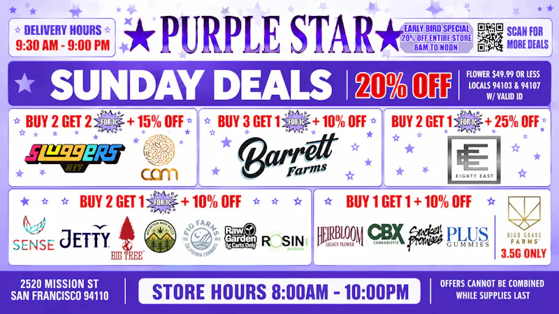Purple Star MD SUNDAY DEALS AT PUPRLE STAR!!!