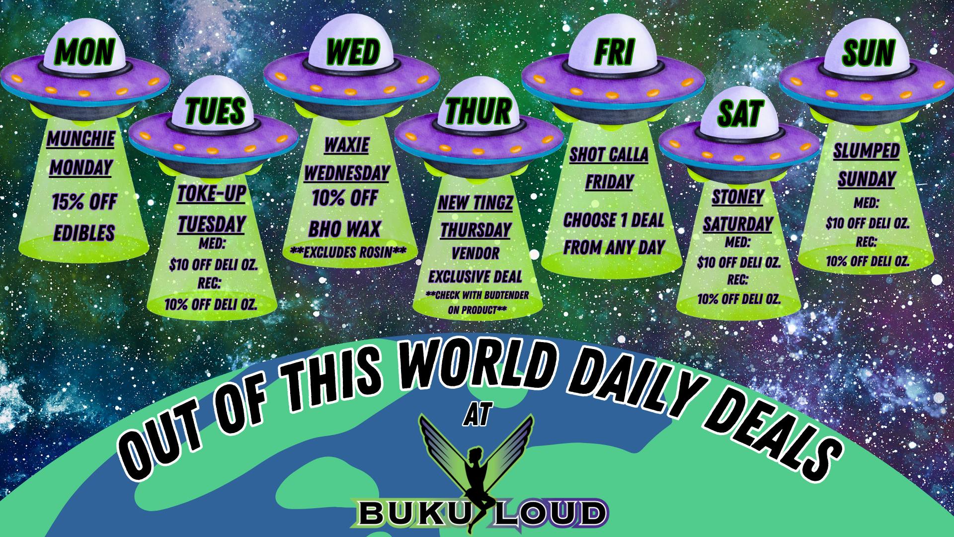 BuKu LOUD OUT OF THIS WORLD DAILY DEALS @ BUKU LOUD
