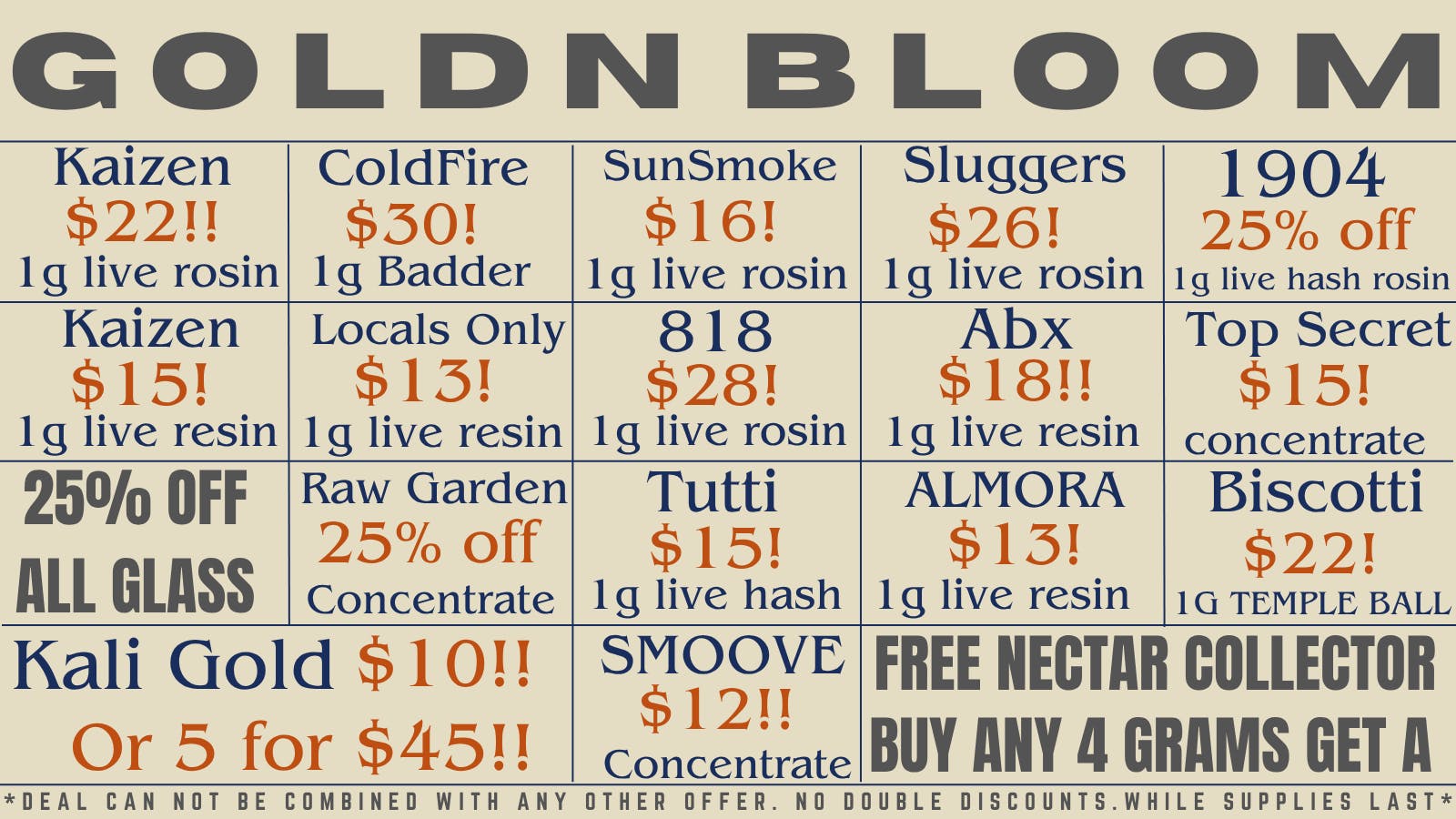 Goldn Bloom CONCENTRATE SPECIALS