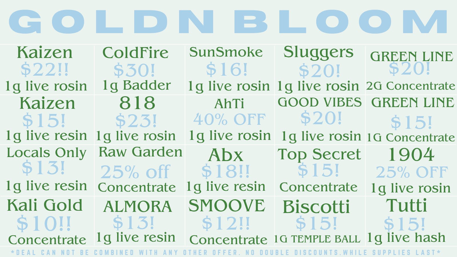 Goldn Bloom CONCENTRATE SPECIALS