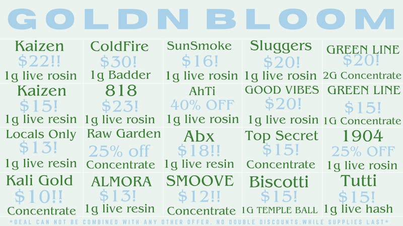 Goldn Bloom CONCENTRATE SPECIALS