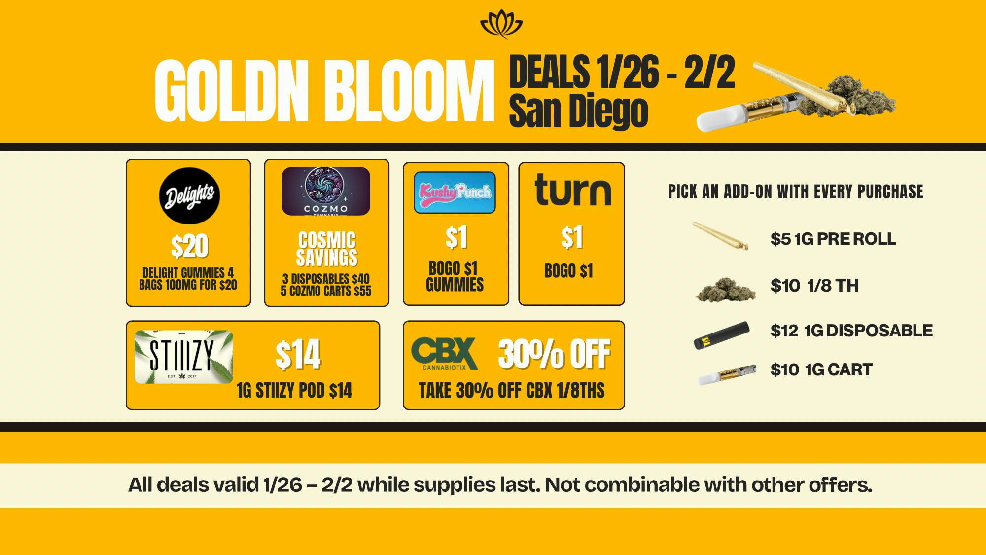 Goldn Bloom SPECIAL DEALS 1/26 - 2/1