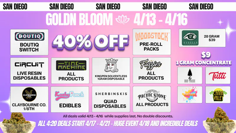Goldn Bloom SPECIALS 4/13-4/16