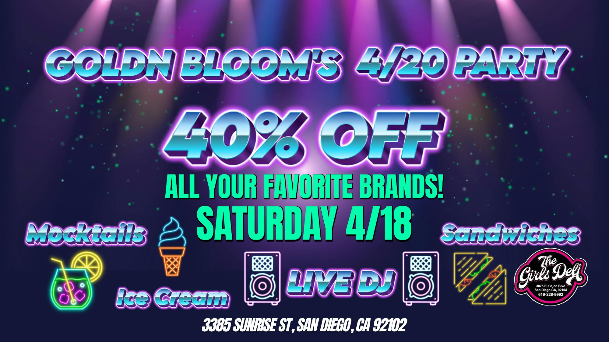 Goldn Bloom 420 EVENT AND SPECIALS