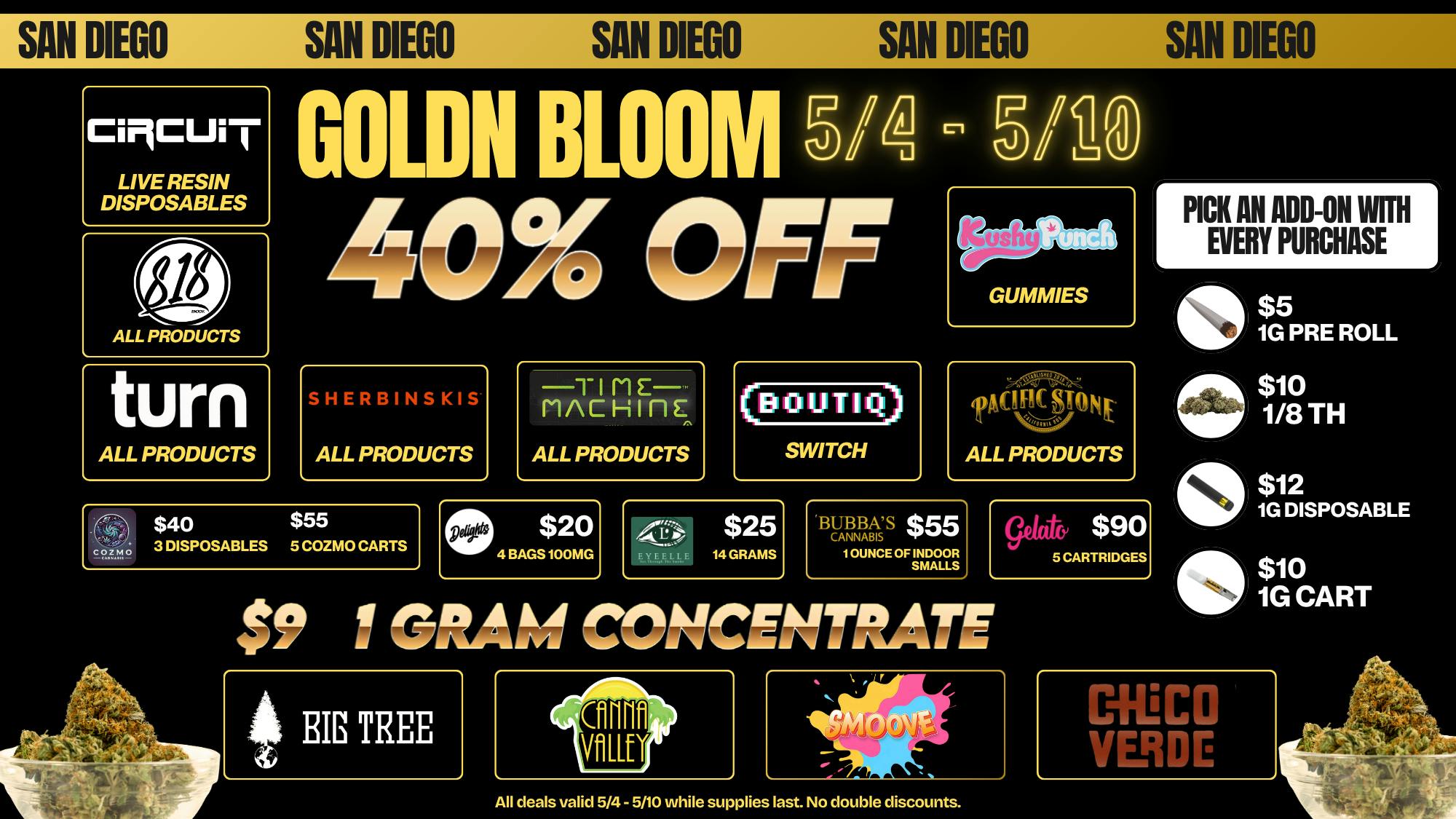 Goldn Bloom 40% OFF SPECIALS (5/4-5/10)