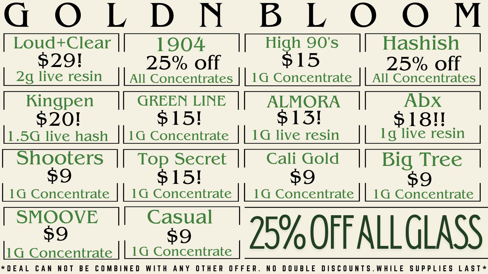 Goldn Bloom CONCENTRATE SPECIALS