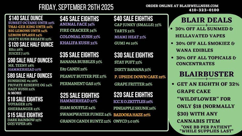 Blair Wellness Center $15 SALE! $140 HT OZ! $1 PRs! BOGO 50% 7g! 30% OFF