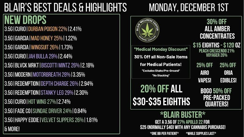 Blair Wellness Center $15 SALE! 20%OFF $30-$35! $165 BYO OZ! MED 30% OFF