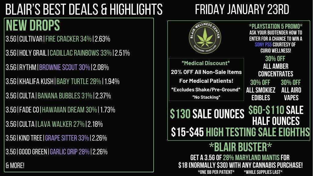 Blair Wellness Center $15 SALE! $60 14gs! $130 OZs! 30% OFF + MORE!
