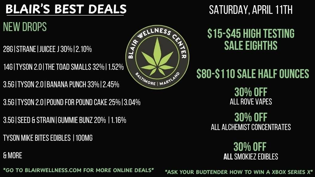 Blair Wellness Center $15 SALE Eighths!