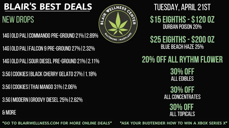 Blair Wellness Center $15 SALE Eighths!