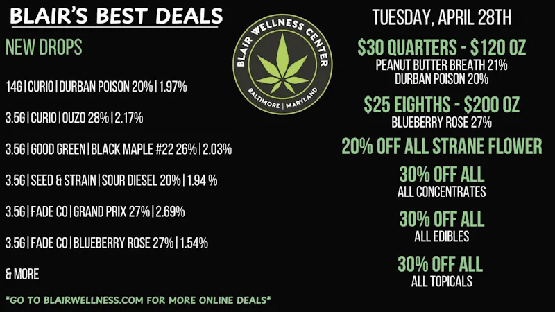 Blair Wellness Center $30 SALE Quarters!