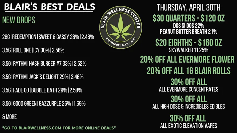 Blair Wellness Center $30 SALE Quarters!