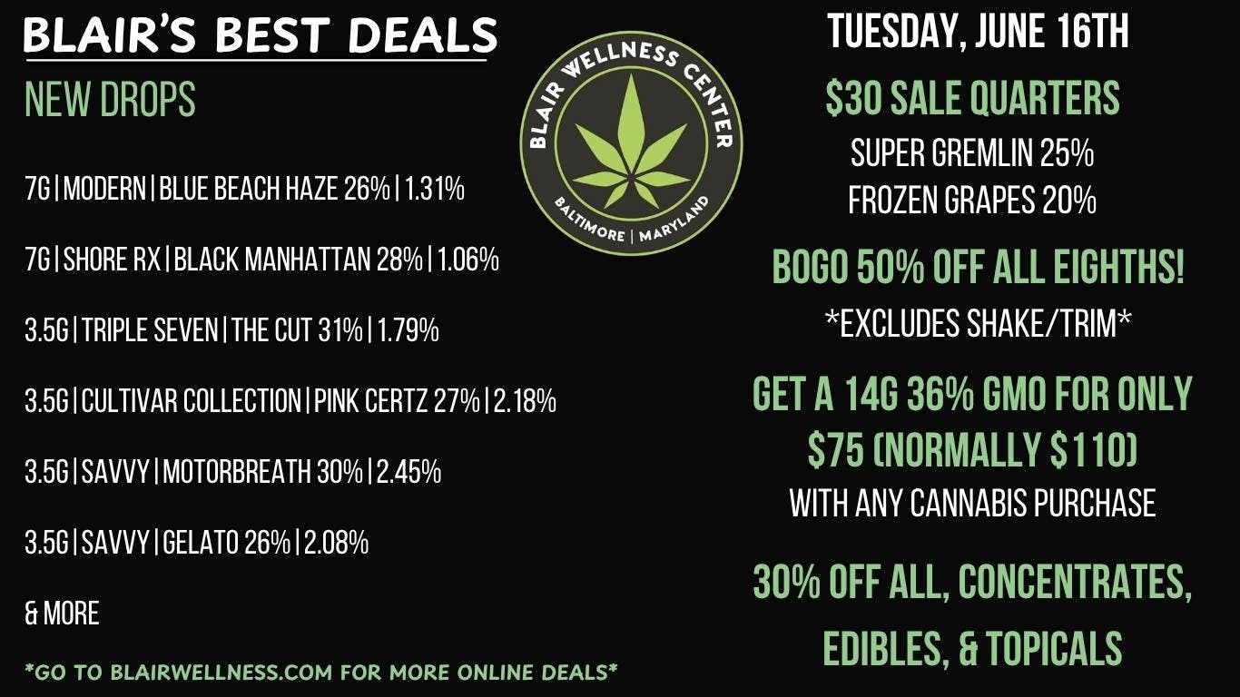 Blair Wellness Center $30 Quarters! BOGO 50% Eighths! 30% OFF + MORE!