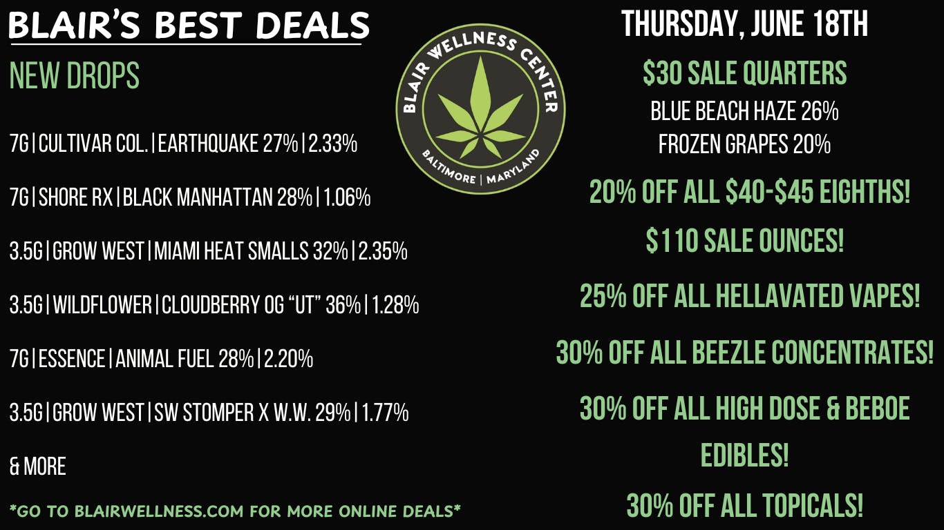 Blair Wellness Center $30 Quarters! 20% OFF $40-$45! $110 OZ's + MORE!