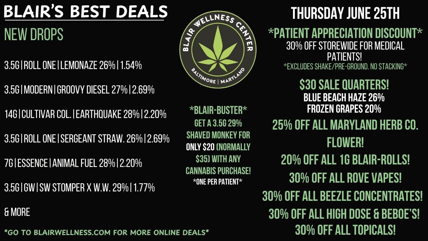 Blair Wellness Center $30 Quarters! 25% OFF MD Herb Co! 30% OFF + MORE!