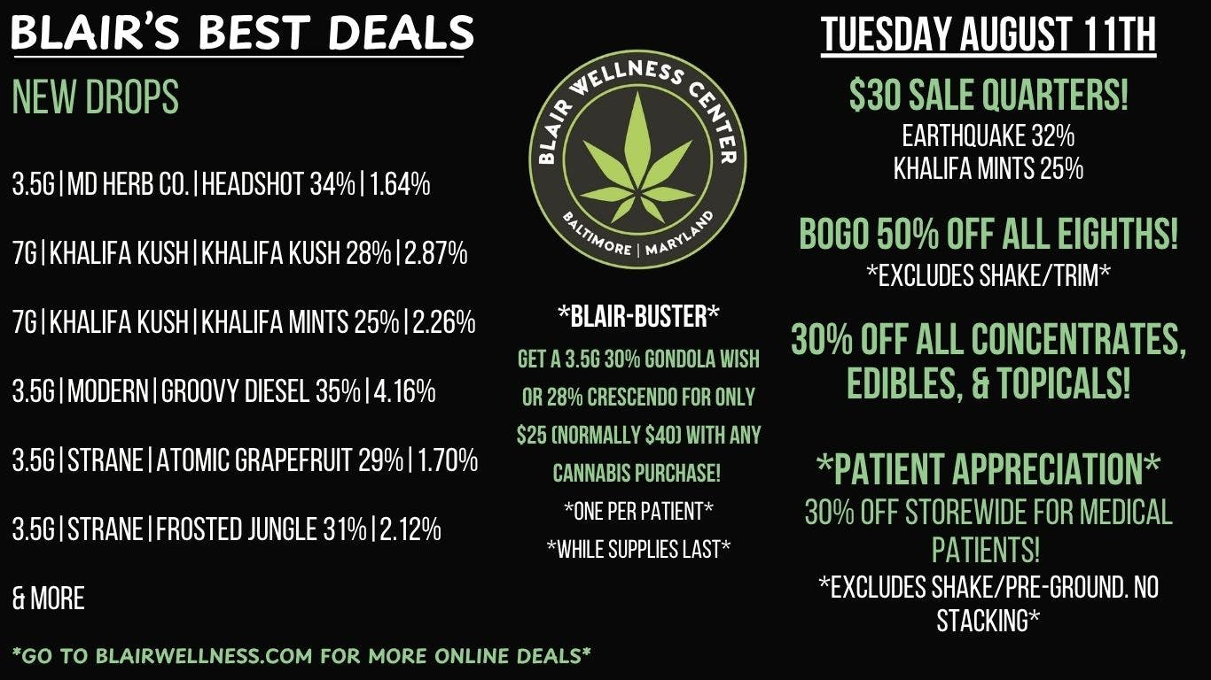 Blair Wellness Center $30 Quarters! BOGO 50% Eighths! 30% OFF + MORE!