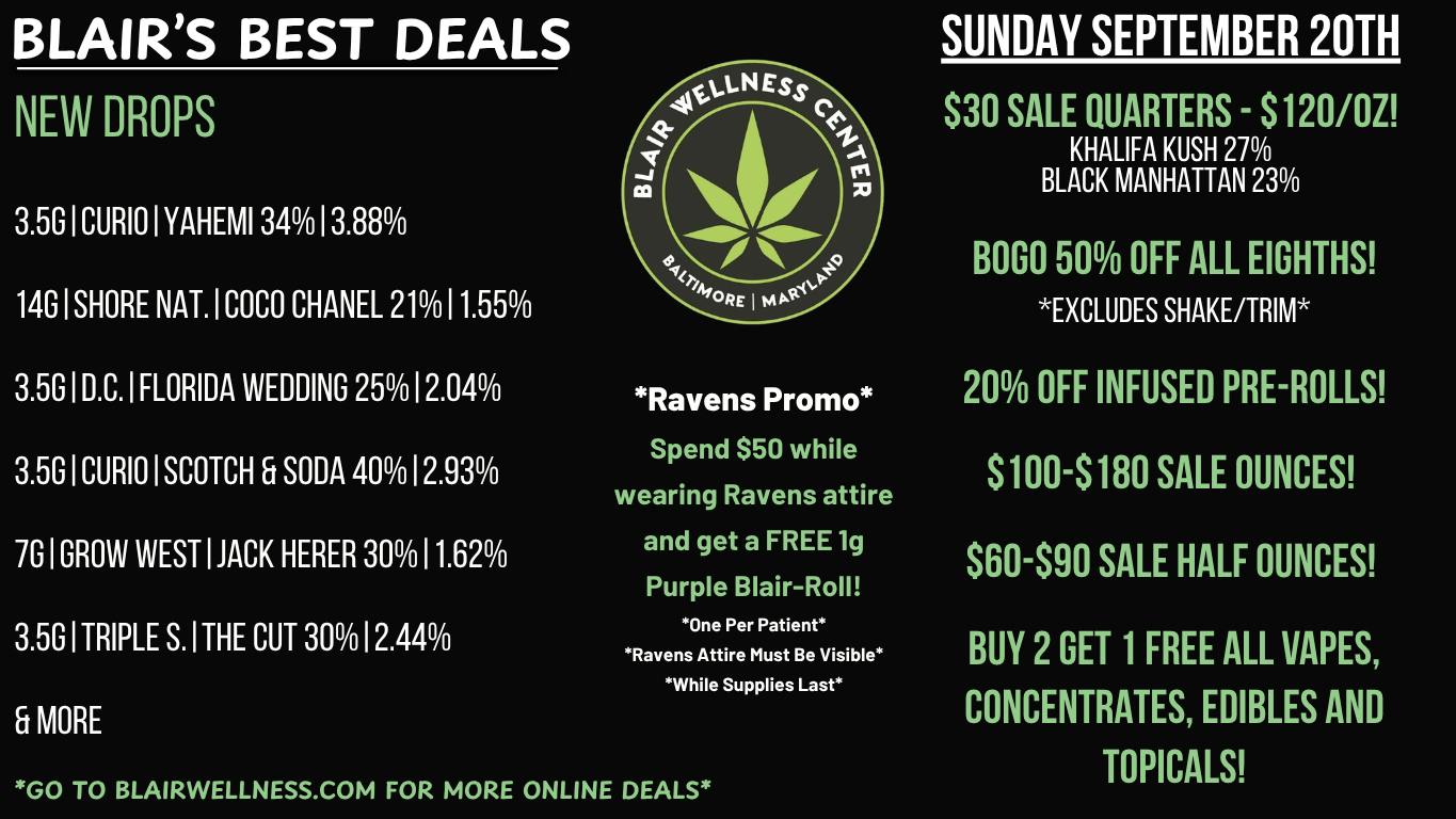 Blair Wellness Center $30 7gs! BOGO 50% 3.5gs! $60 14gs! $100 OZ! + MORE