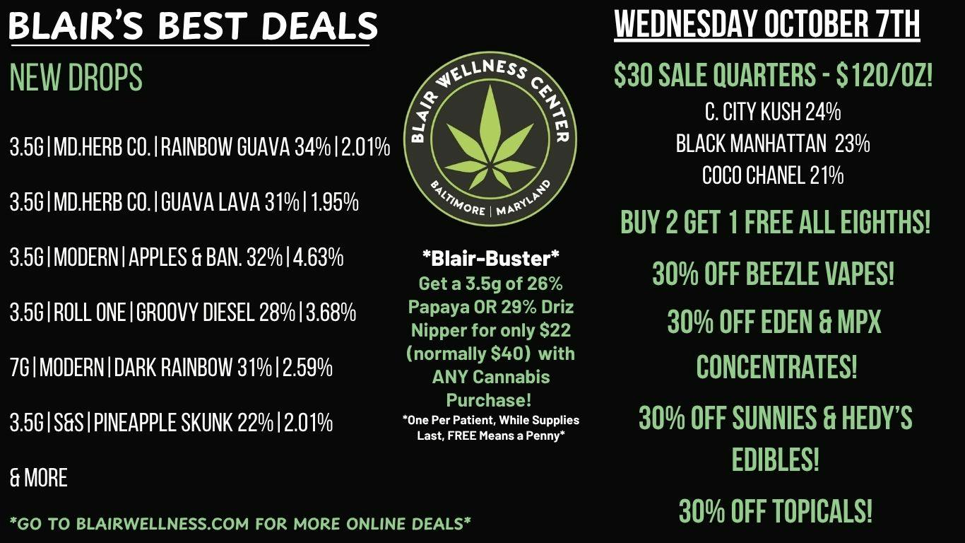 Blair Wellness Center $30 Quarters! B2G1F Eighths! 30% OFF + MORE!