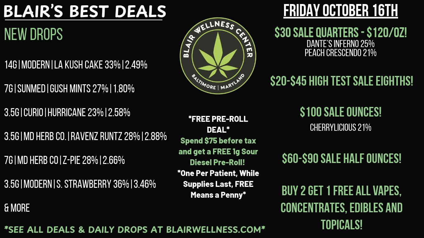 Blair Wellness Center $30 7gs! $20 3.5gs! FREE PR Deal! $100 OZ's + MORE