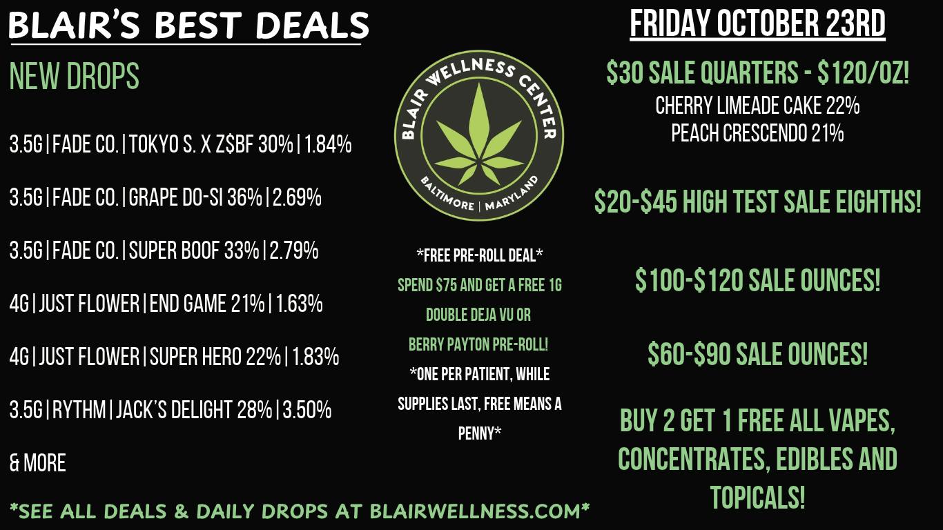 Blair Wellness Center $30 7gs! $20-$45 3.5gs! FREE PR! $60/H-$100/OZ!