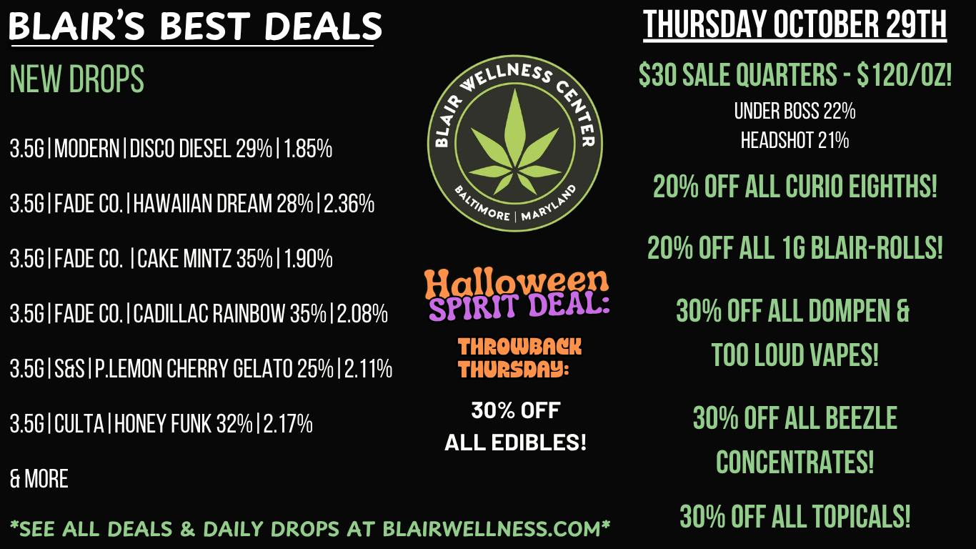 Blair Wellness Center $30 7g's! 20% OFF Curio 3.5gs! 30% OFF Edibles!