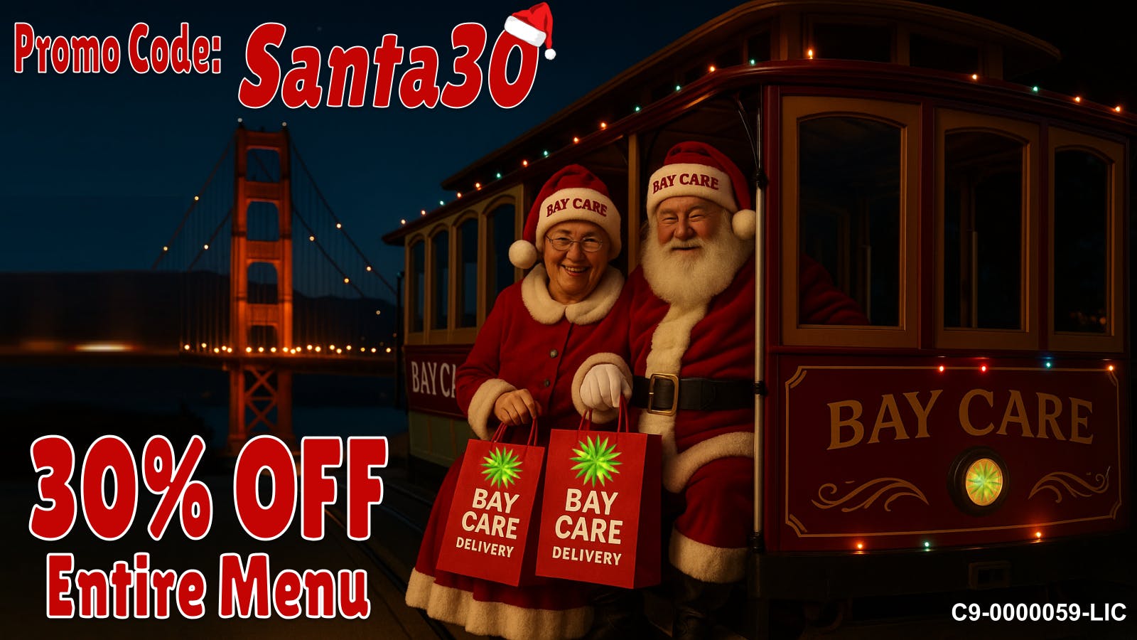 Bay Care Delivery Santa’s SF Sesh Cable Car Express – 30% OFF