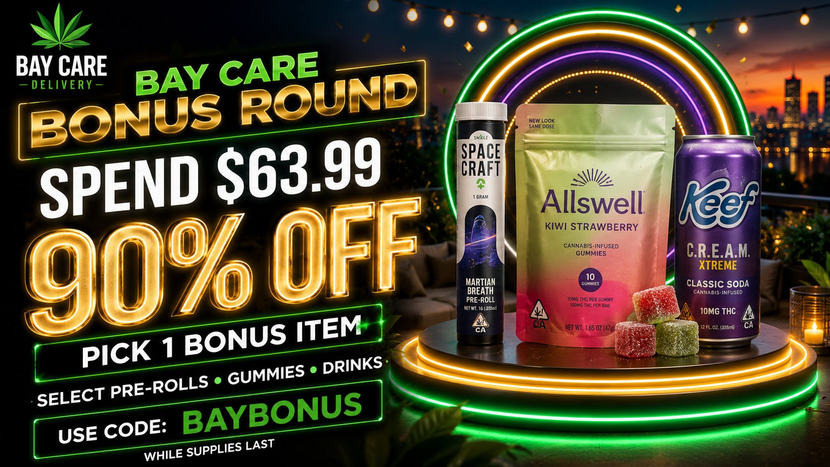 Bay Care Delivery Bay Care Bonus Round: Spend $63.99, Pick 90% Off