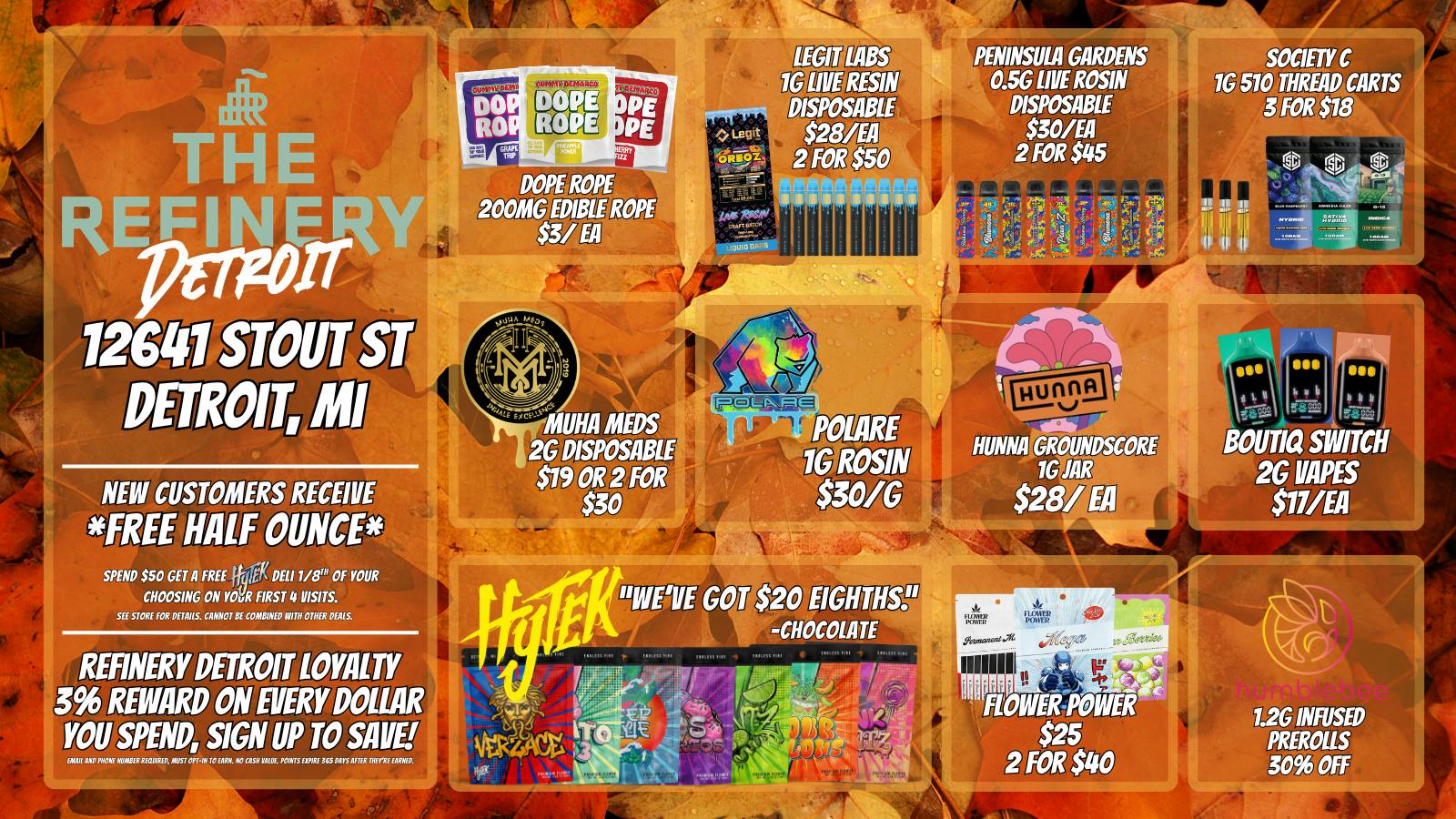 The Refinery Detroit FALL DEALS @ REFINERY DETROIT