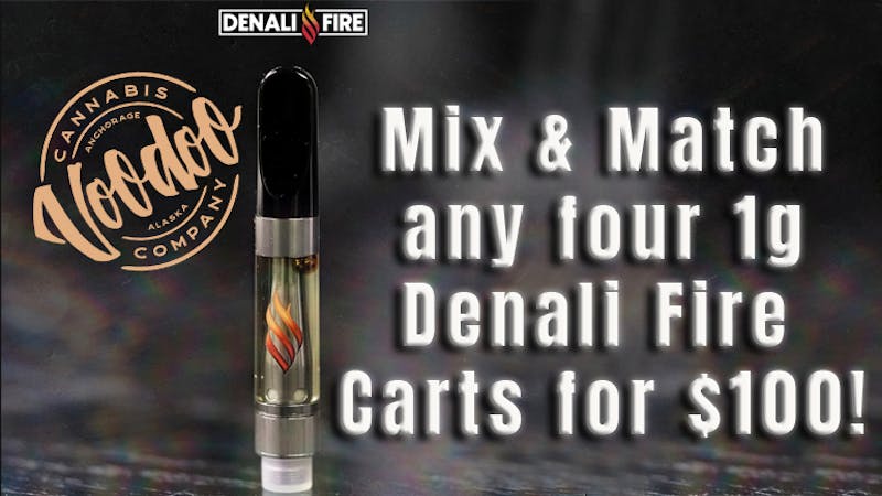 Voodoo Cannabis Company Any 4 mix & match 1g carts for $100!
