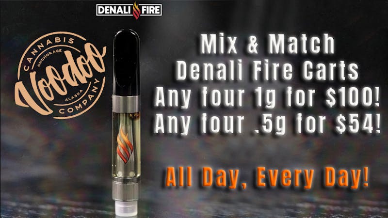 Voodoo Cannabis Company Any 4 mix & match 1g carts-$100! Any 4 .5g - $54!