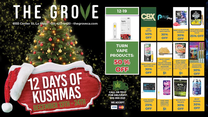 The Grove Delivery 12 DAYS OF KUSHMAS: Turn Vape Products - 50% OFF