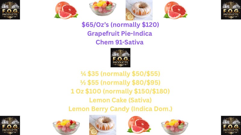 FOG Products FOG's Select $65/Oz's & Other Sales! (see pic)