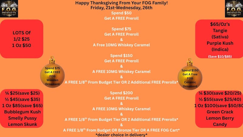 FOG Products FOG's Thanksgiving Sales AND FREEbies Too!