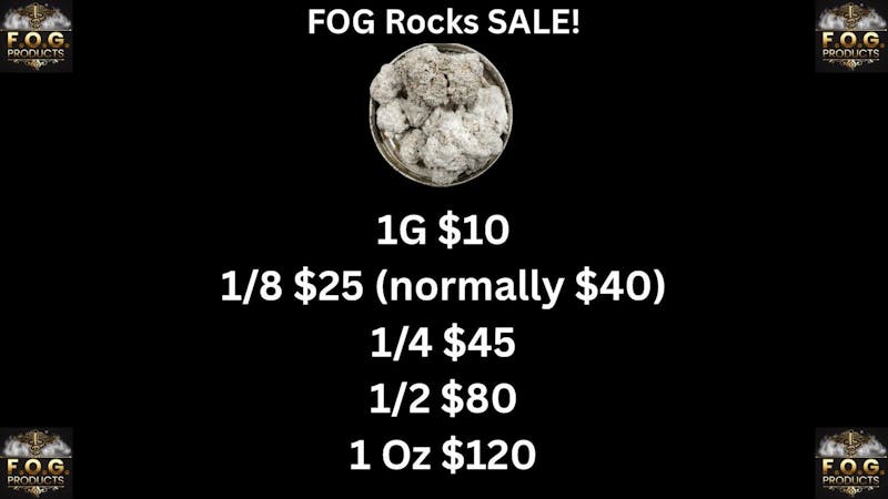 FOG Products HUGE FOG Rocks Sale! Save $15 On 1/8th's