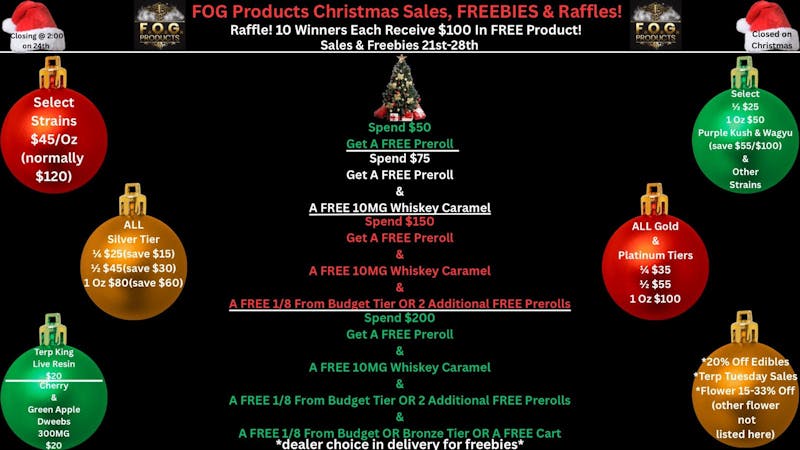 FOG Products FOG's Yearly $1,000 in Raffles, Sales & FREEbies