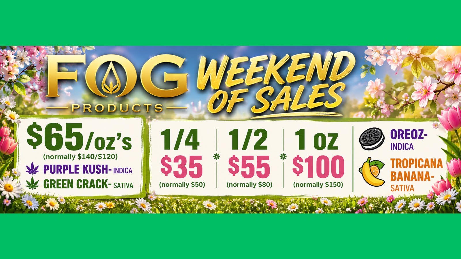 FOG Products FOG's Weekend of Sales!
